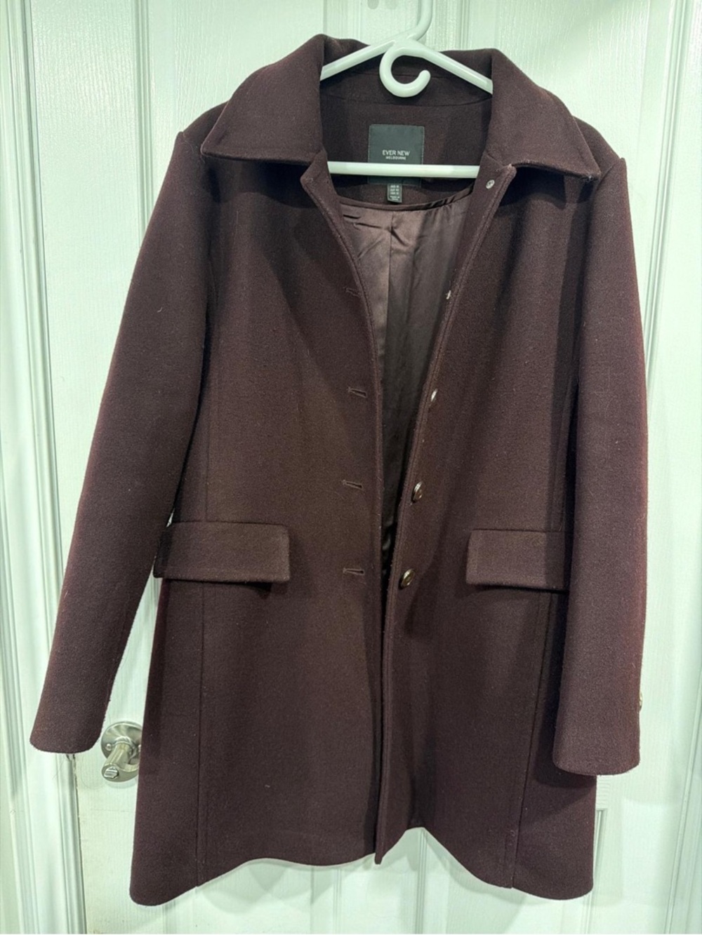 Ever New Women's Burgundy Wool Coat
